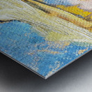 Talking under white tent. Metal print