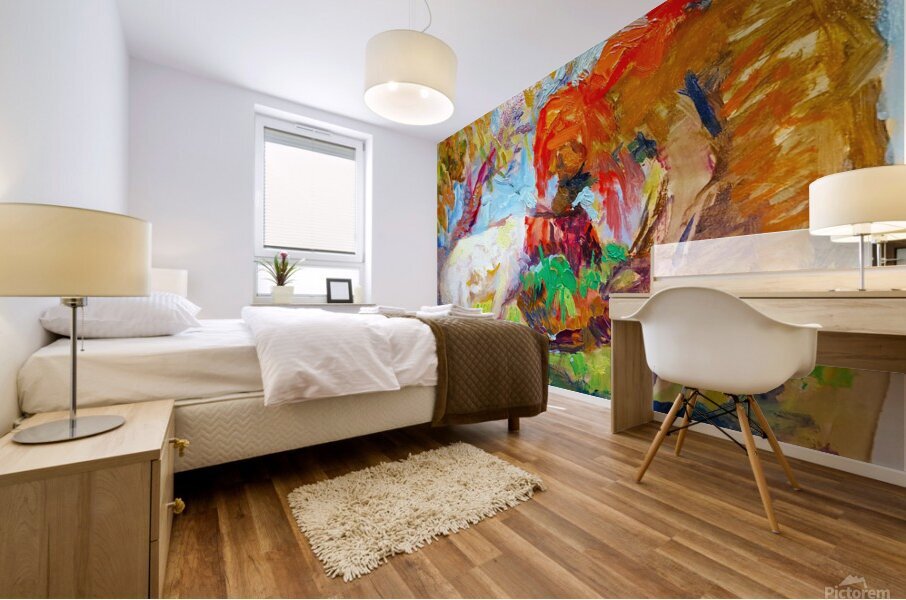 Sheep and child.. Mural print