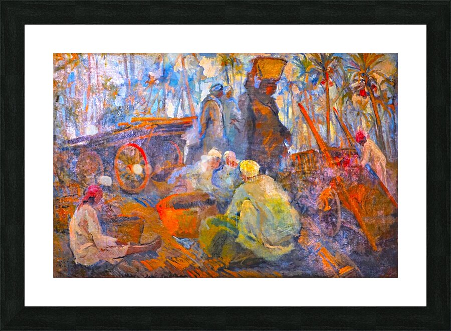 El Marg market and palm Picture Frame print