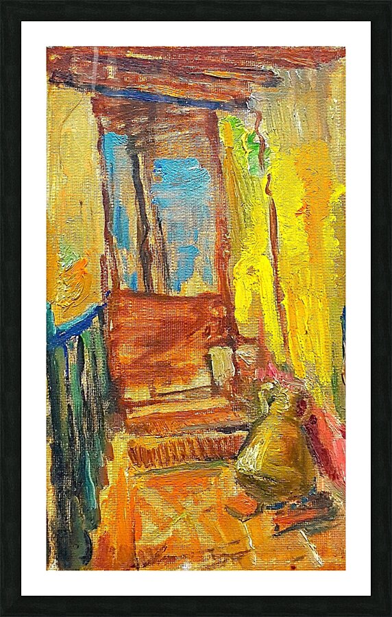 House and water container. Picture Frame print