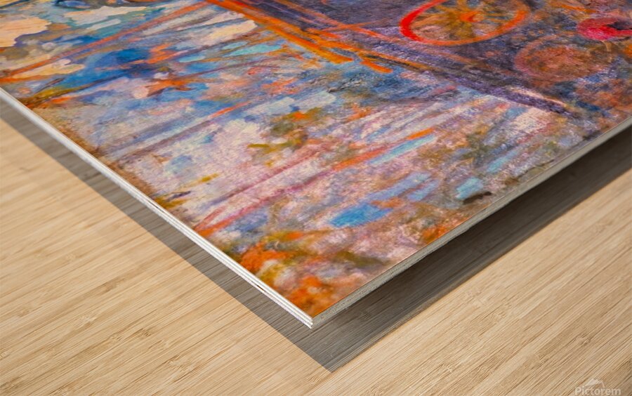 El Marg market and palm Wood print