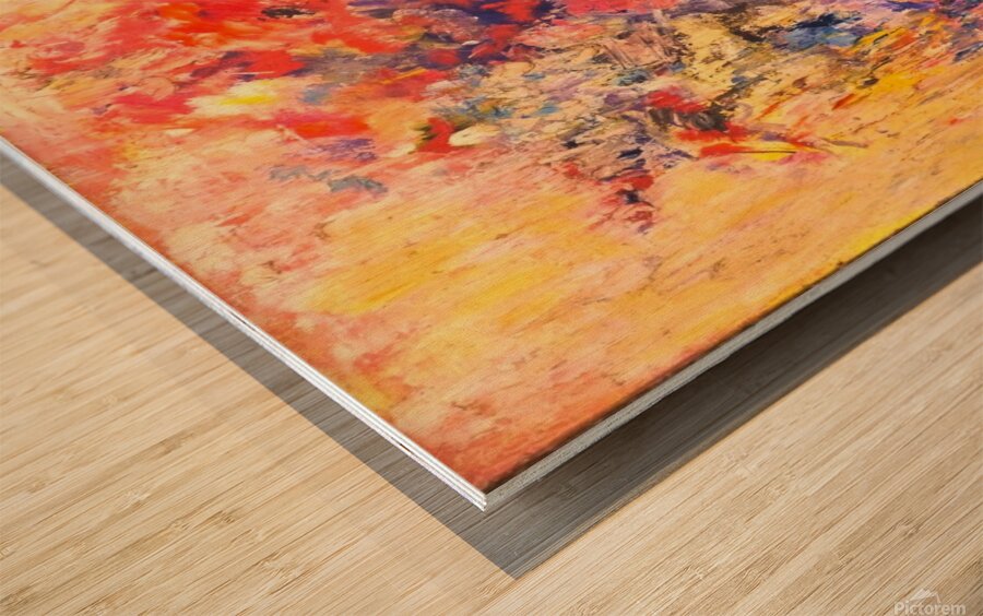 Flowers painting. Wood print