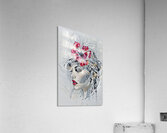 ArtXcl 334 portrait woman red lips flower pencil Acrylic Print