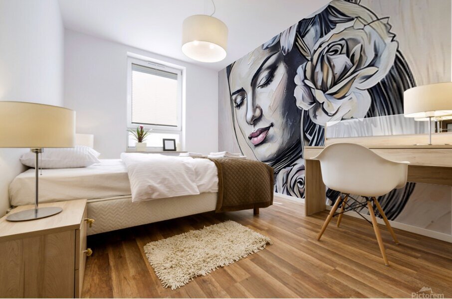 ArtXcl 319 woman face flowers Mural print