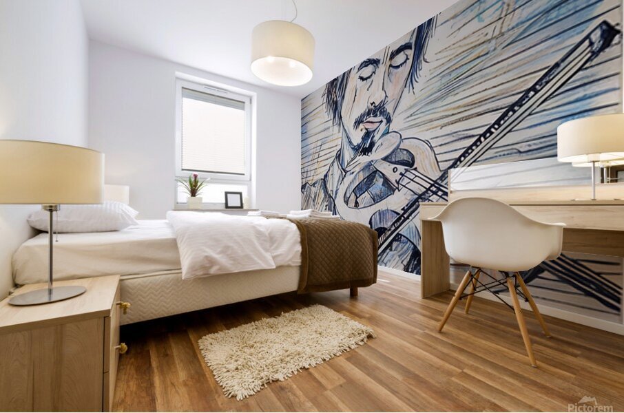 ArtXcl 336 violinist pencil sketch Mural print