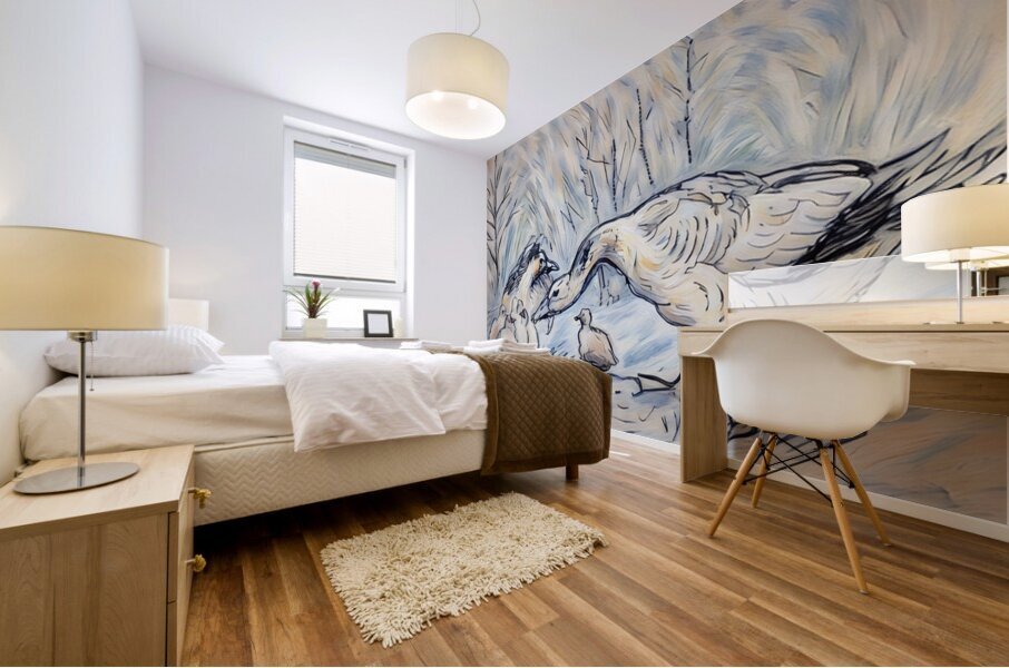 ArtXcl 376 duck and ducklings Mural print