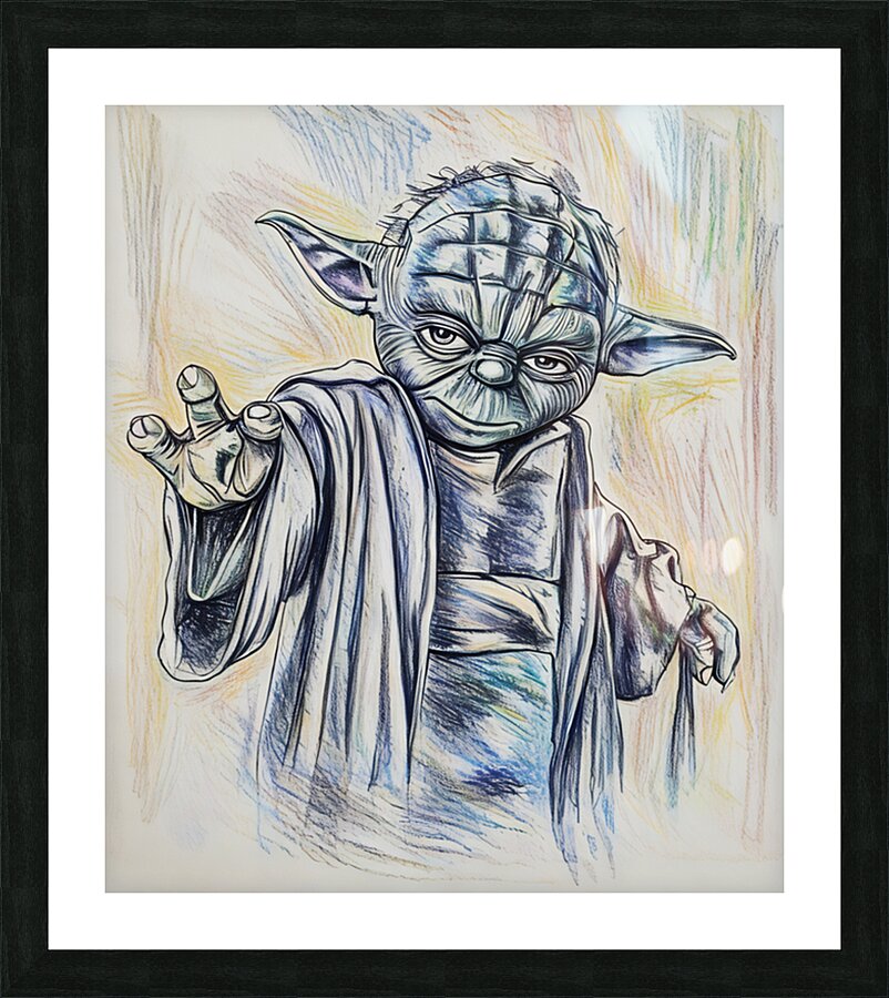 ArtXcl 383 yoda-sketch-enhanced Picture Frame Printing