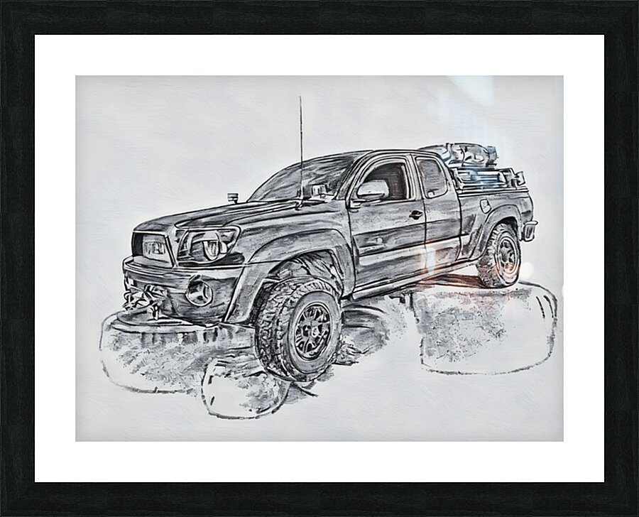 pickup truck drawing Picture Frame Printing