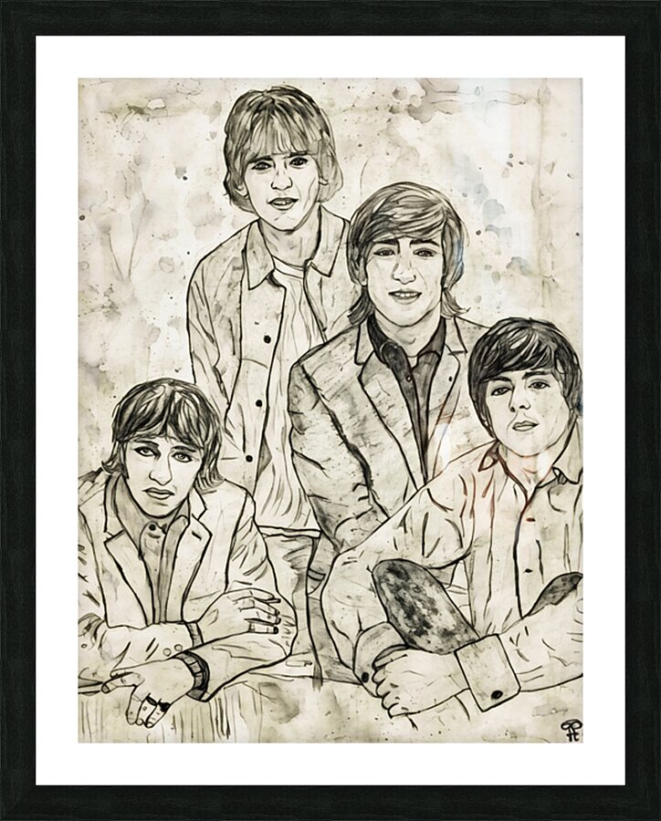 ArtX 511 Beatles old pencil drawing Picture Frame Printing