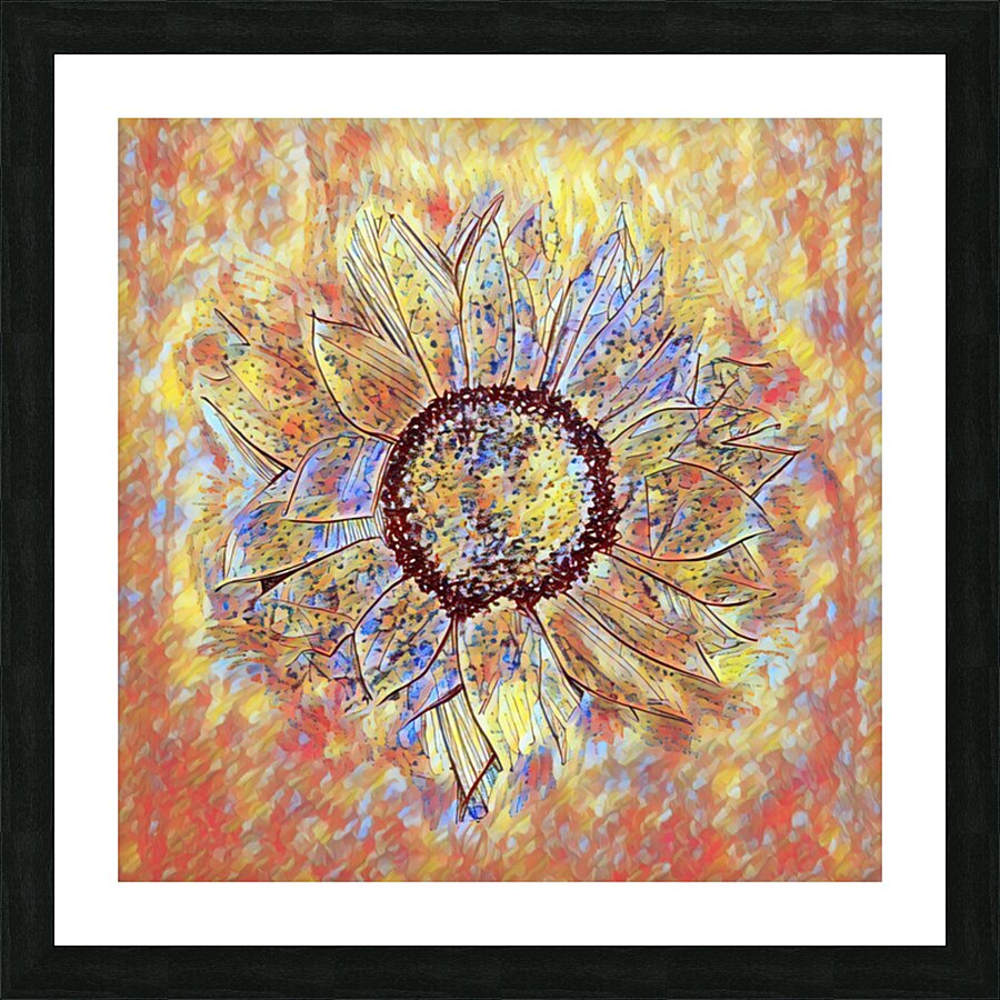 ArtXcl 381 sunflower-drawing Picture Frame Printing