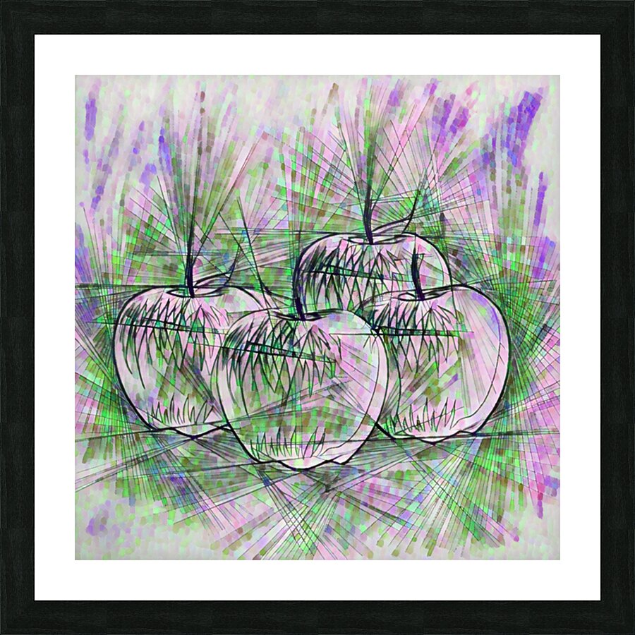 ArtXcl 301 apples pencil sketch Picture Frame Printing