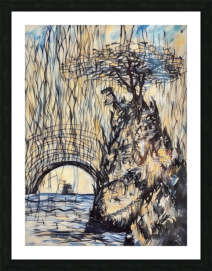 ArtXcl 327 Rock with tree boat Picture Frame Printing