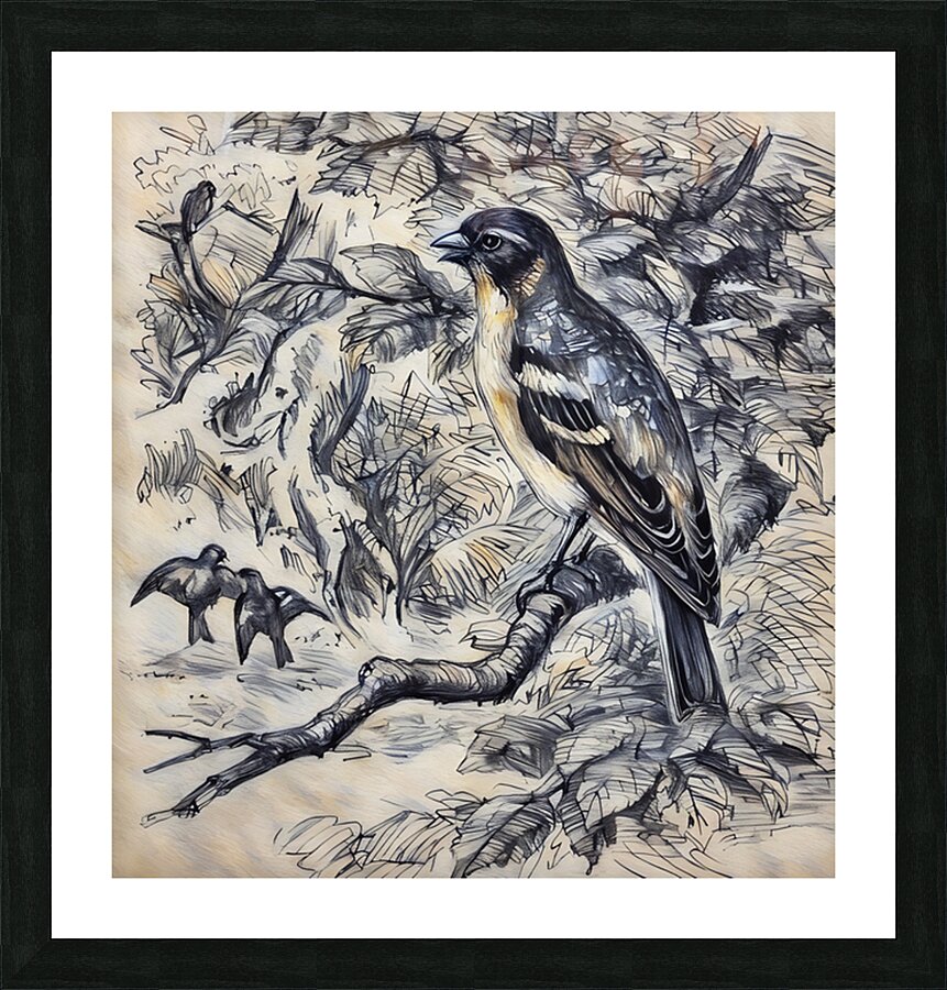 ArtXcl 331 Birds forest tree branch Picture Frame Printing