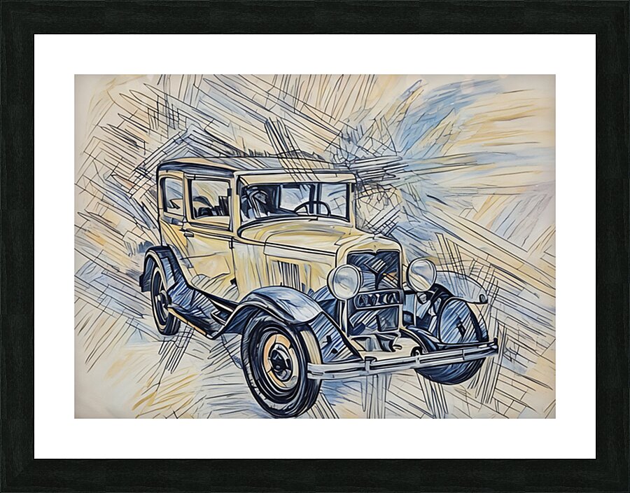 ArtXcl 344 car antique sketch Picture Frame Printing