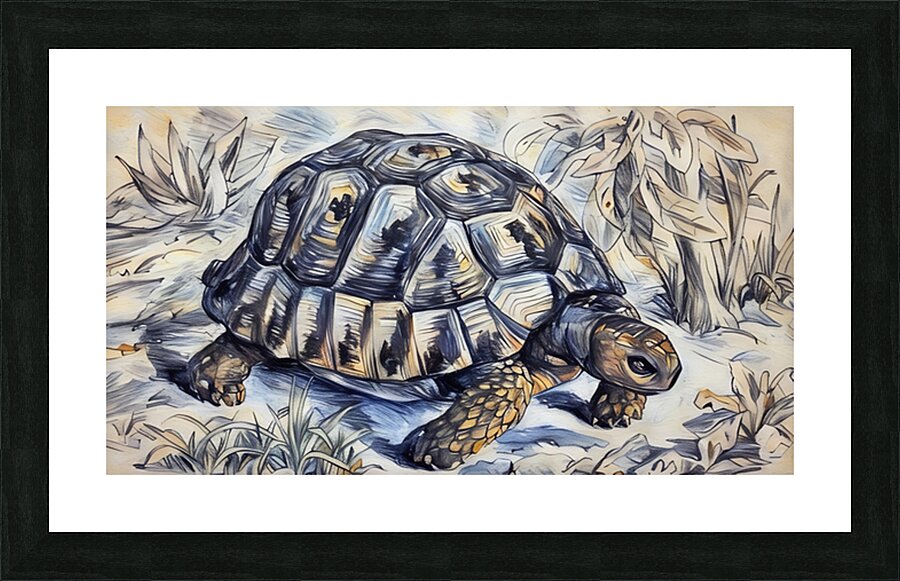 ArtXcl 332 tortoise pencil sketch Picture Frame Printing