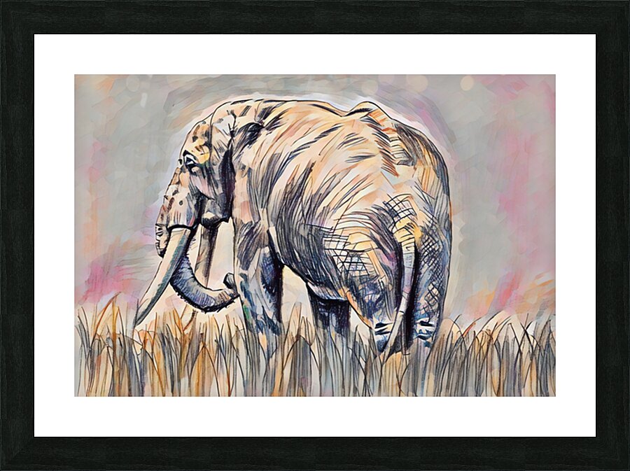 ArtXcl 339 elephant pencil sketch Picture Frame Printing