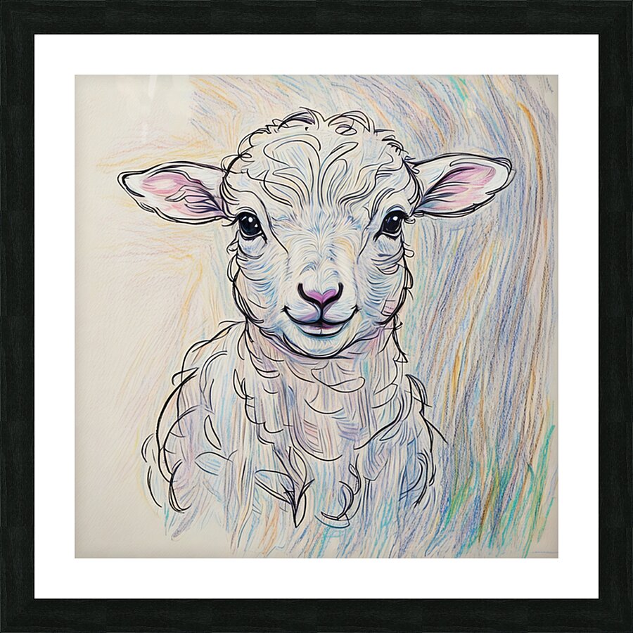 ArtXcl 373 baby lamb Picture Frame Printing