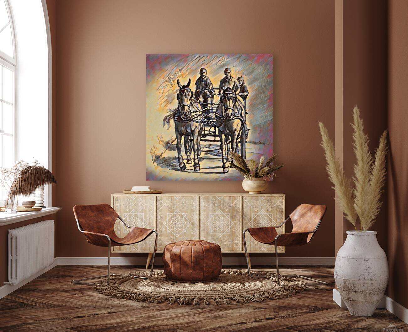 ArtXcl 310 horses carriage drawing Reproduction