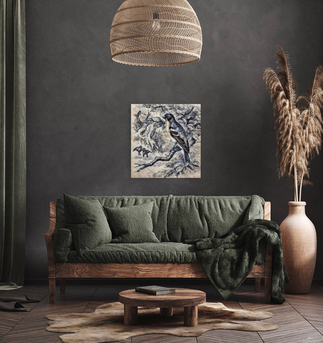 ArtXcl 331 Birds forest tree branch Reproduction