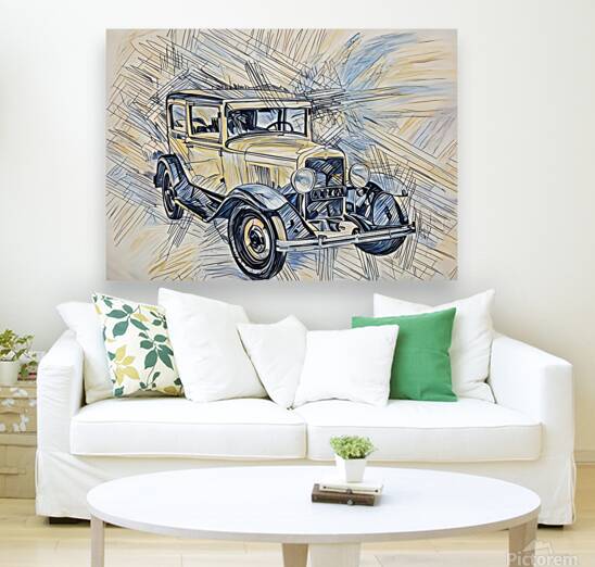 ArtXcl 344 car antique sketch Reproduction