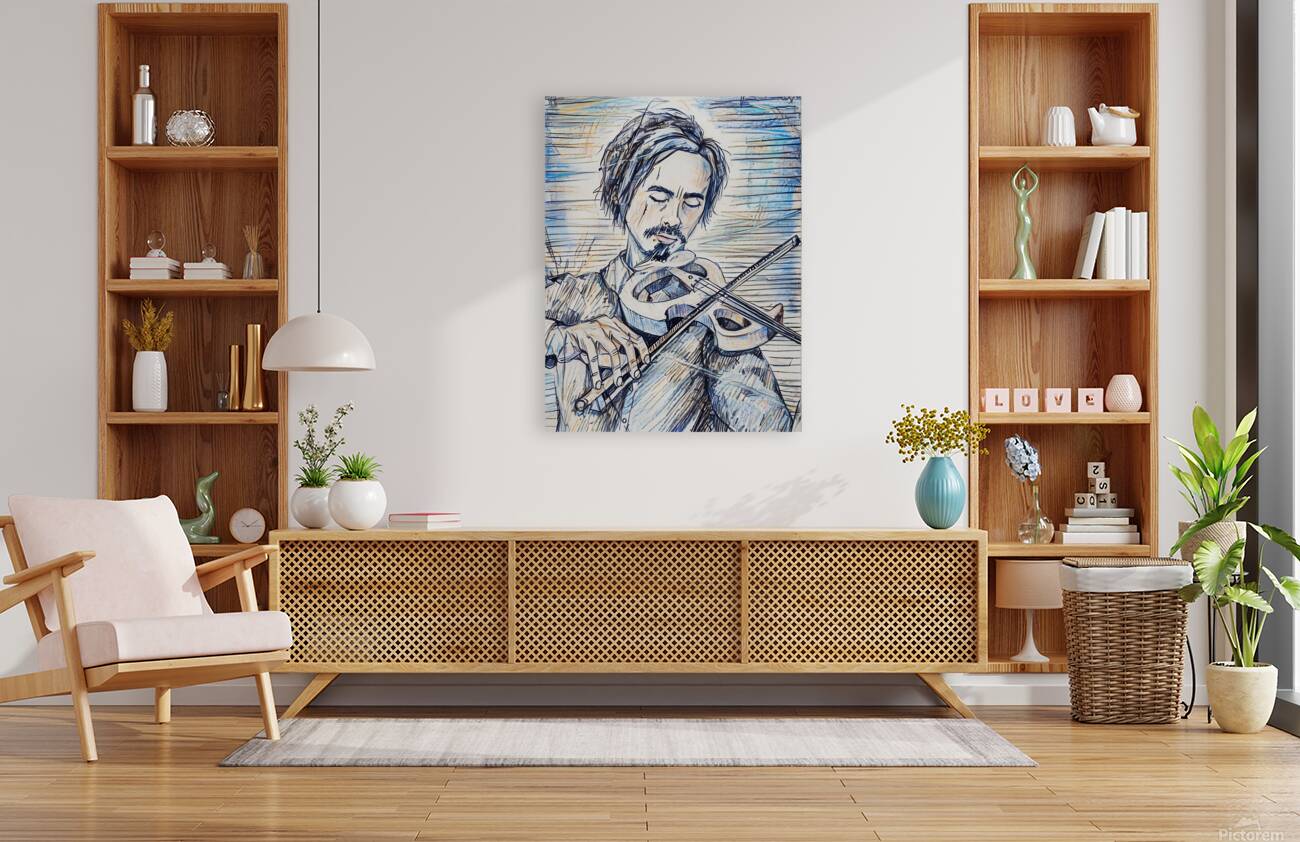 ArtXcl 336 violinist pencil sketch Reproduction