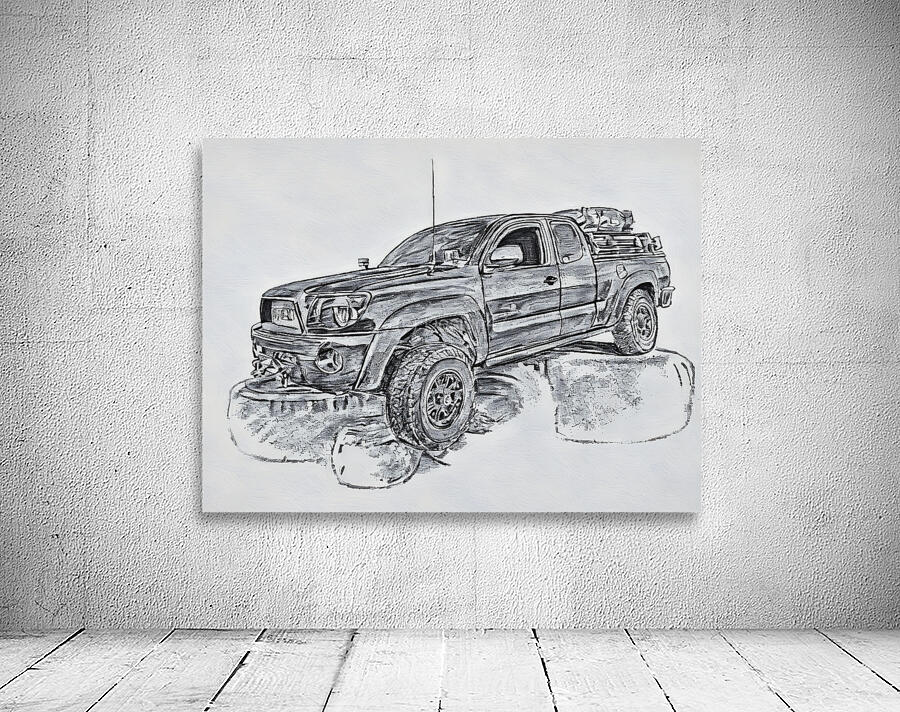 pickup truck drawing Wall Preview