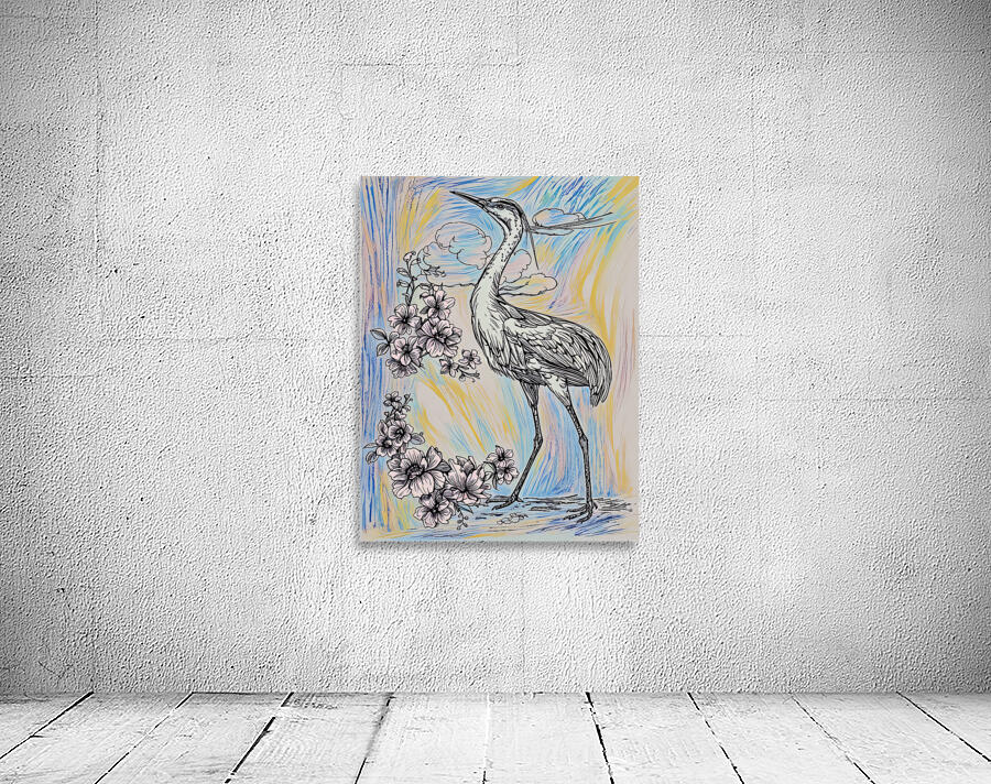 ArtXcl 329 crane flowers Wall Preview