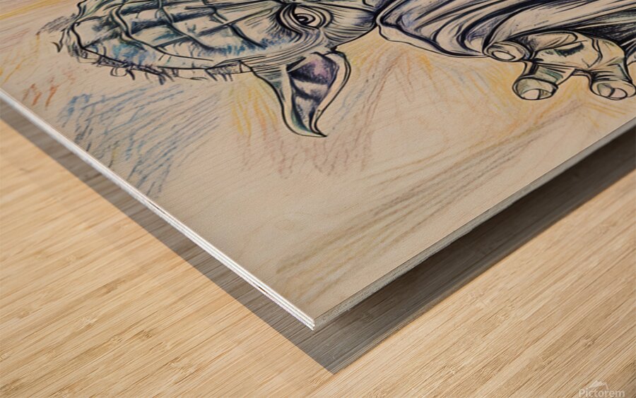 ArtXcl 383 yoda-sketch-enhanced Wood print