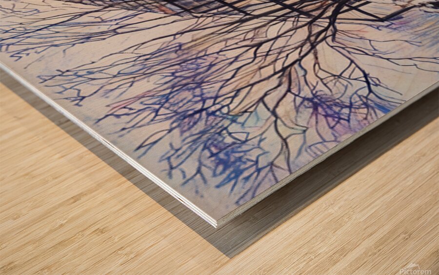 ArtXcl 375 house winter drawing Wood print