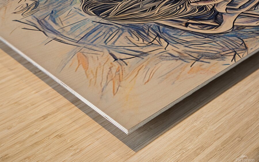 ArtXcl 323 woman praying Wood print