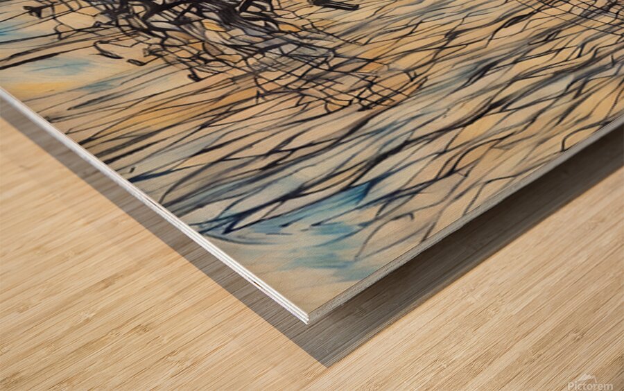 ArtXcl 327 Rock with tree boat Wood print