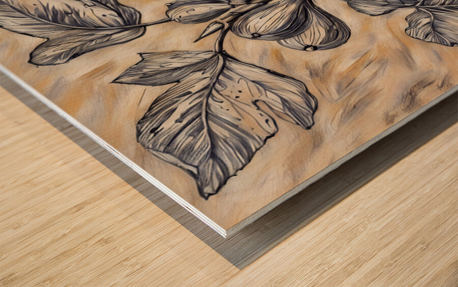 ArtXcl 333 common fig pencil sketch Wood print