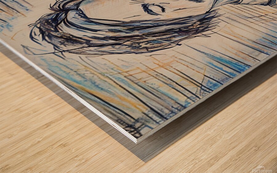 ArtXcl 336 violinist pencil sketch Wood print