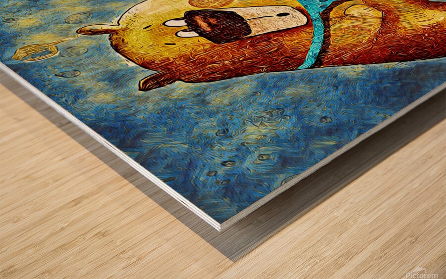 rabbit bear dig impressionist Wood print