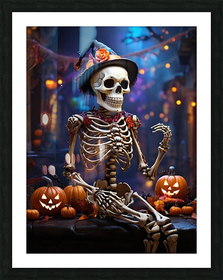 Default A jubilantly festive skeleton adorned in  1716758991.4803 Picture Frame print
