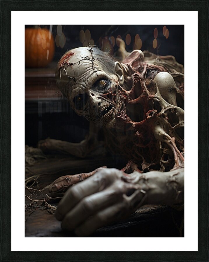 Default Amidst the eerie darkness of a Halloween Picture Frame print