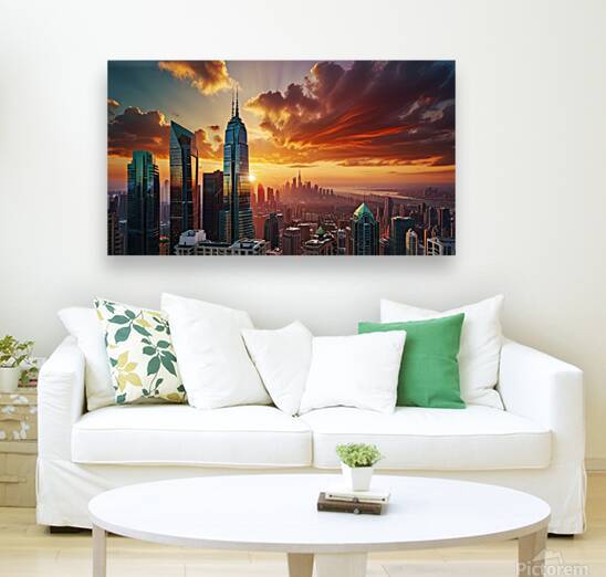 Default A vibrant and colorful cityscape with tow by GHANM ALYOUSEF