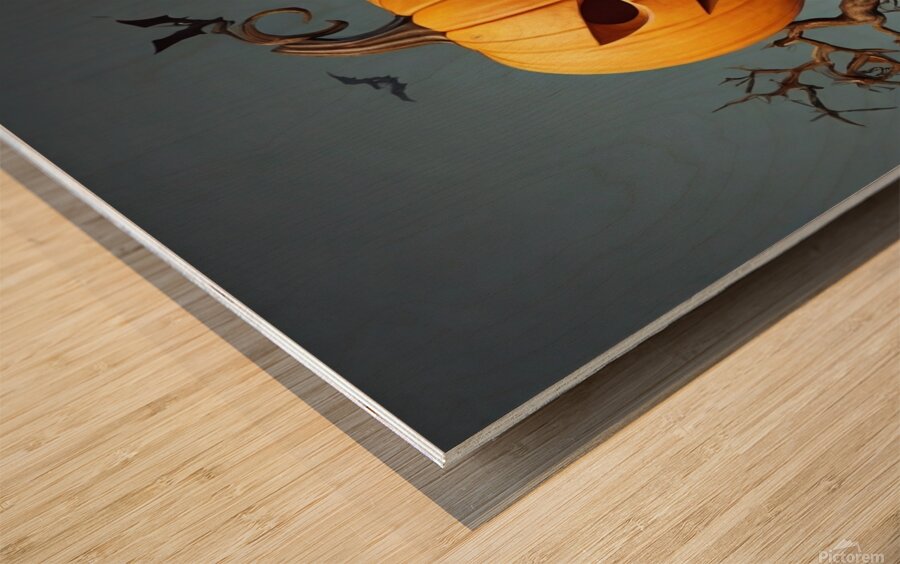 Default PSD happy halloween 3d design with pumpki 1716758989.1221 Wood print