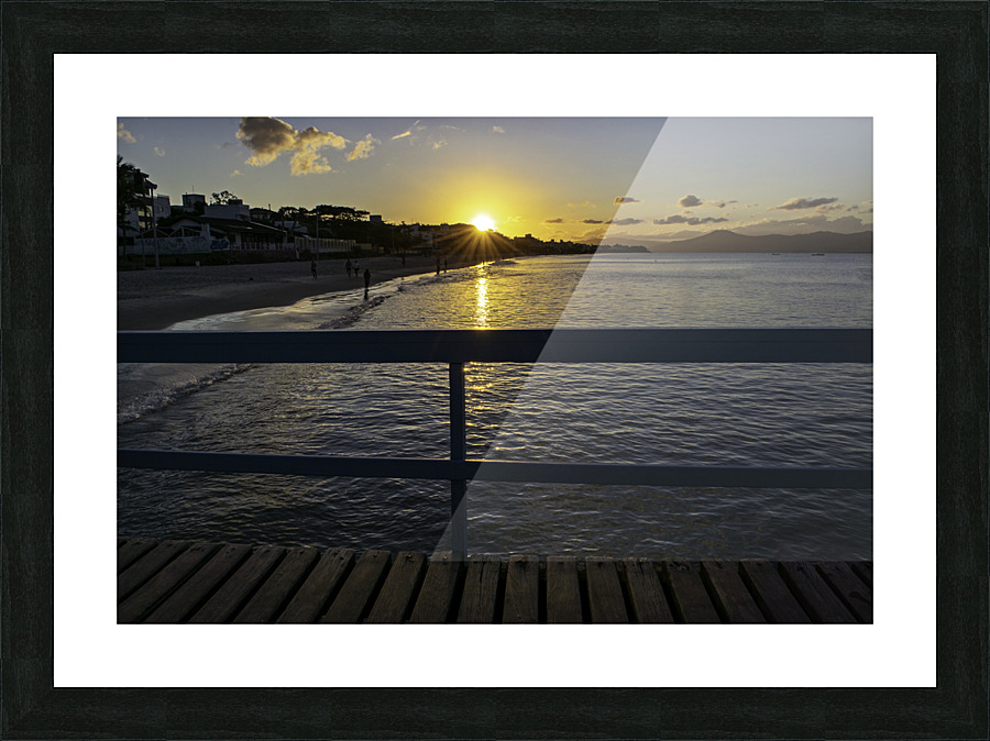 Sunset at pier Picture Frame print
