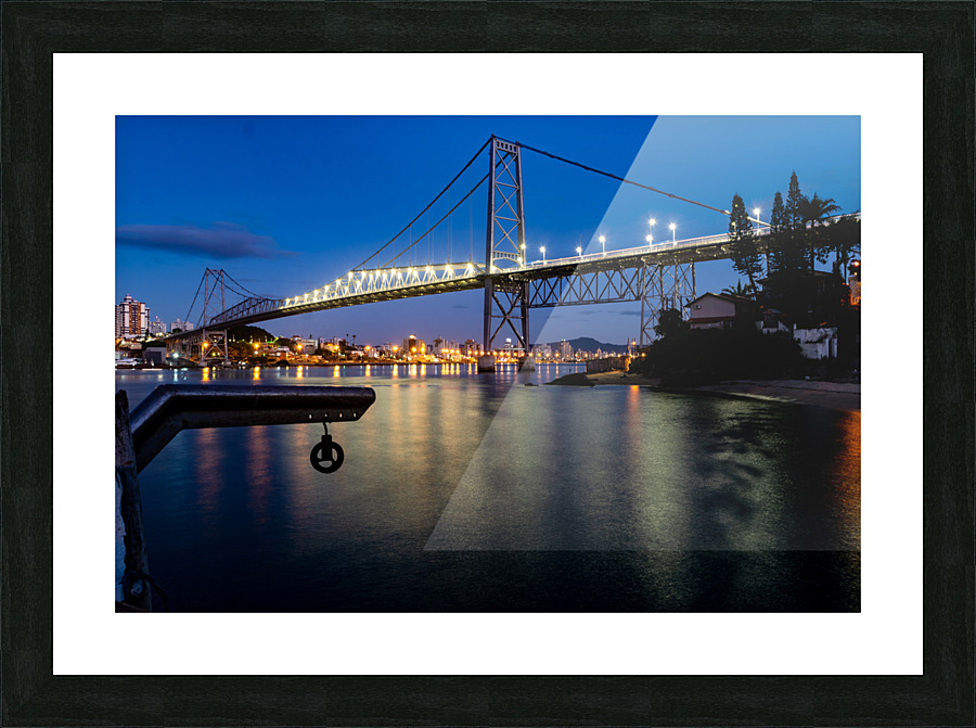 Bridge at night Picture Frame print