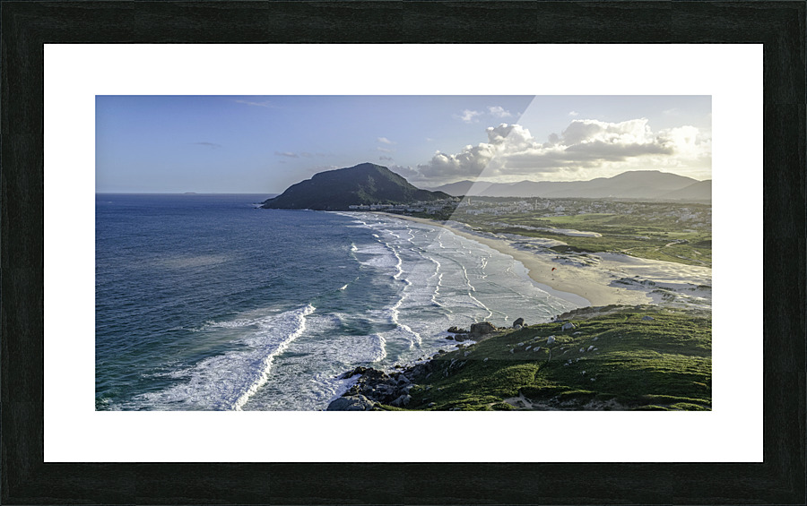 Long deserted beach Picture Frame print