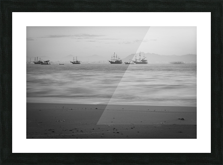 BW Boats Picture Frame print