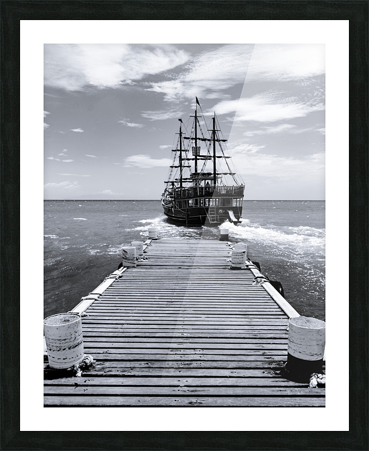 Leaving black & white Picture Frame print