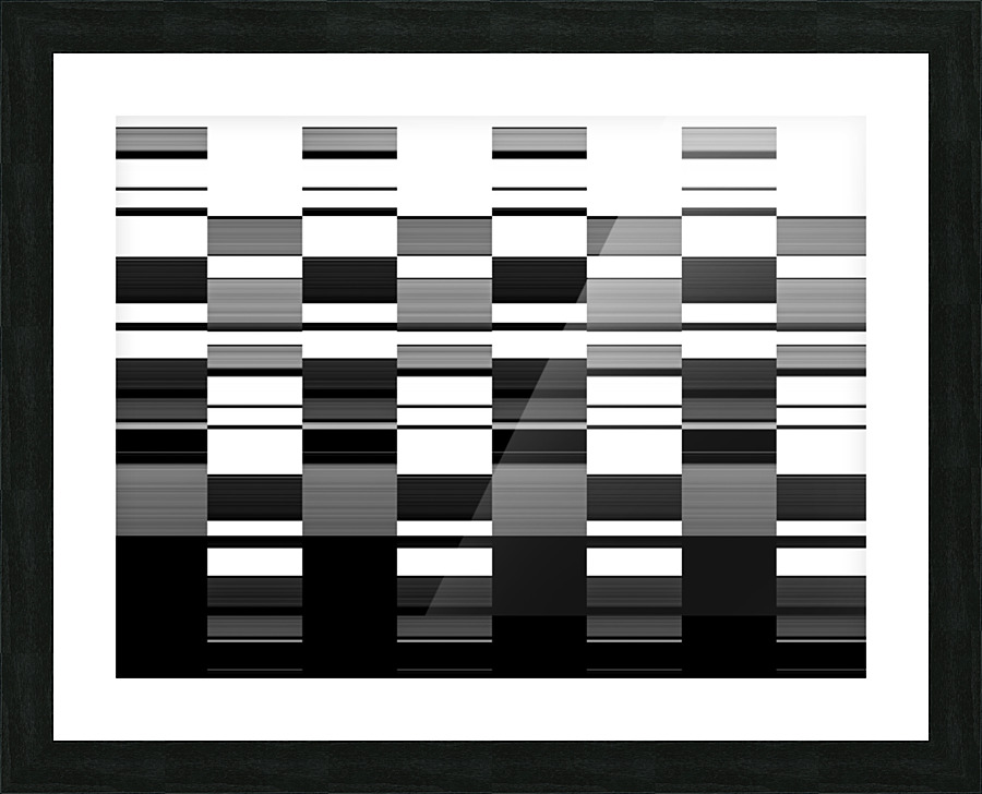 Lines black&white Picture Frame print