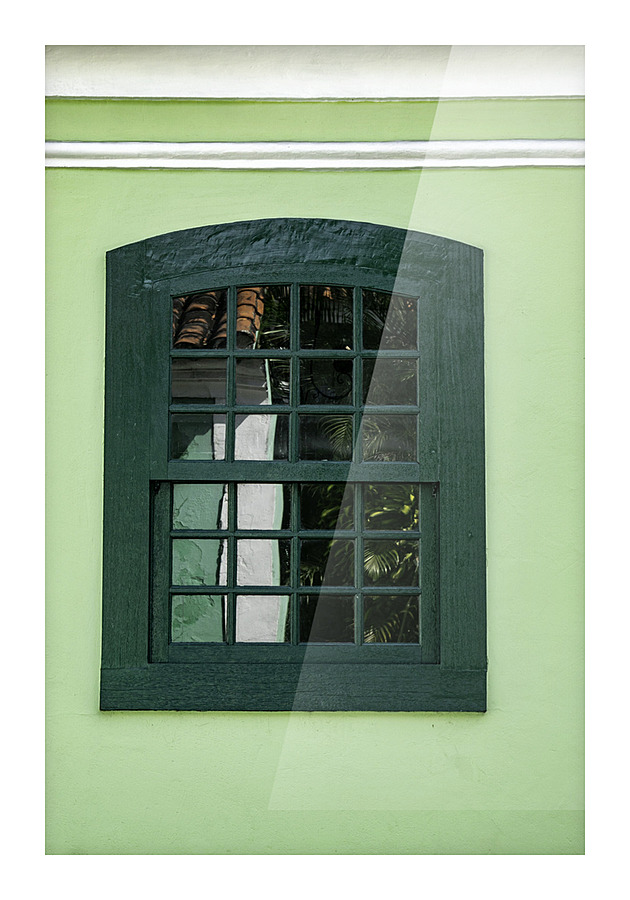 Green Window Picture Frame print