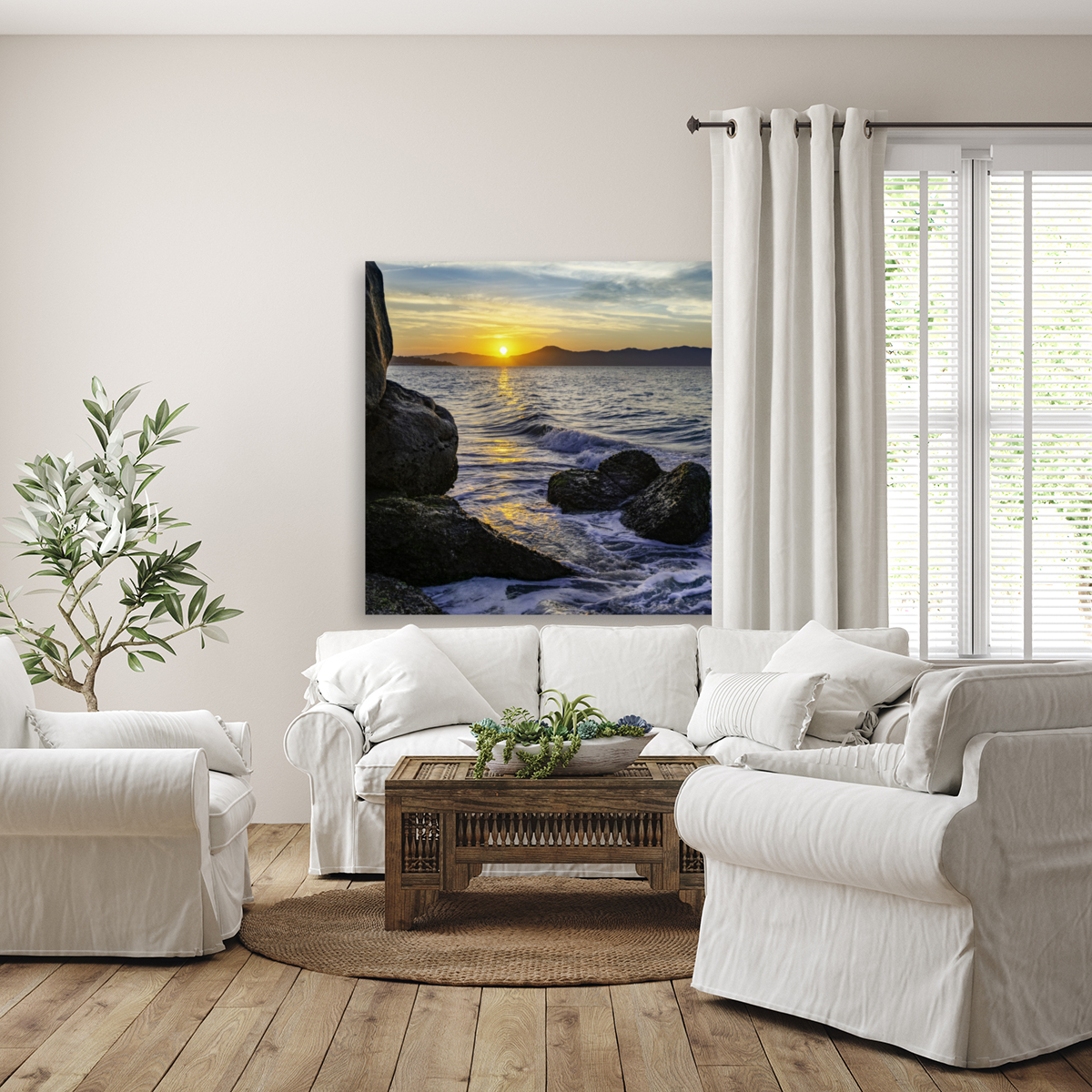 Sunset at beach Reproduction