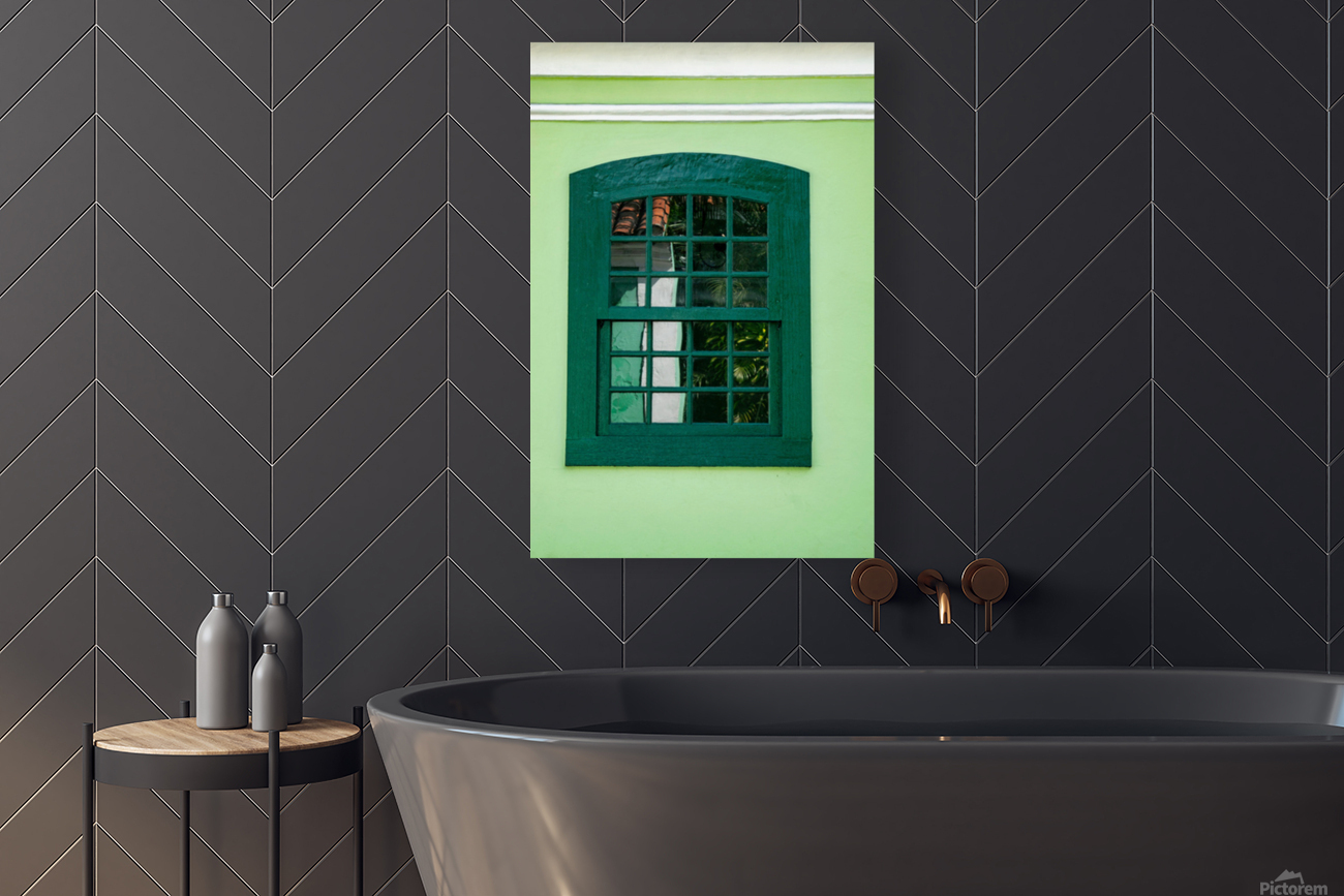 Old Green Window  Reproduction