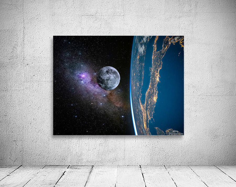Earth and Moon Wall Preview