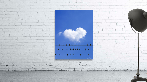 Heart Cloud & Birds Wall Preview