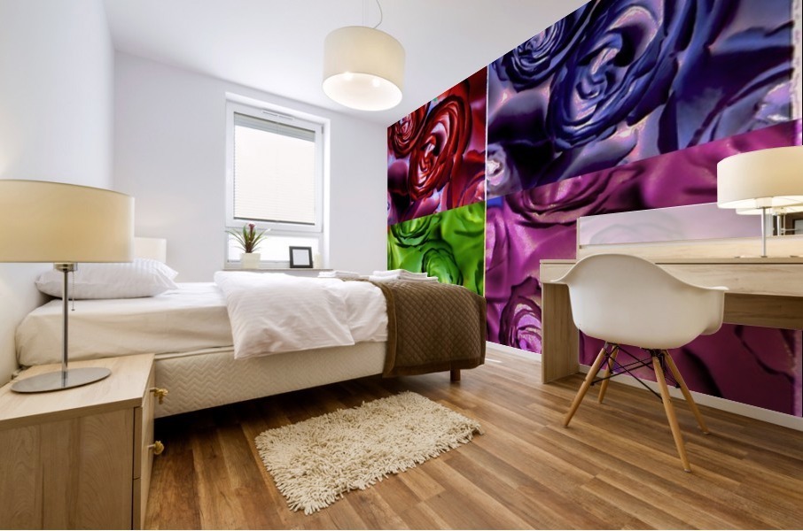 PSYCHEDELIC ROSES  Mural print